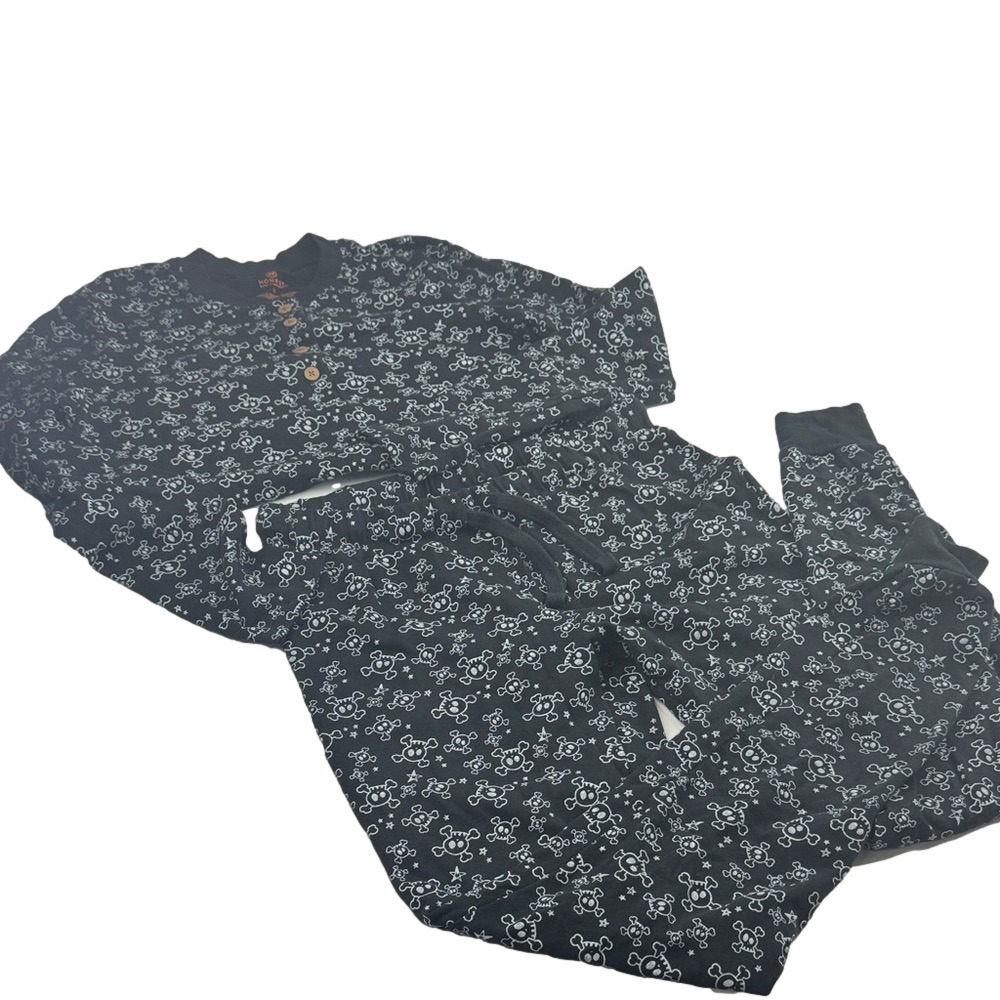 Honest Baby Clothing Company Unisex Black and White Skull Pajamas